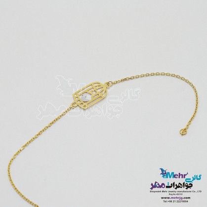 دستبند طلا - طرح پرنده و قفس-SB0071